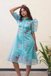 Lotus organza-I'm the one A line shirt dress